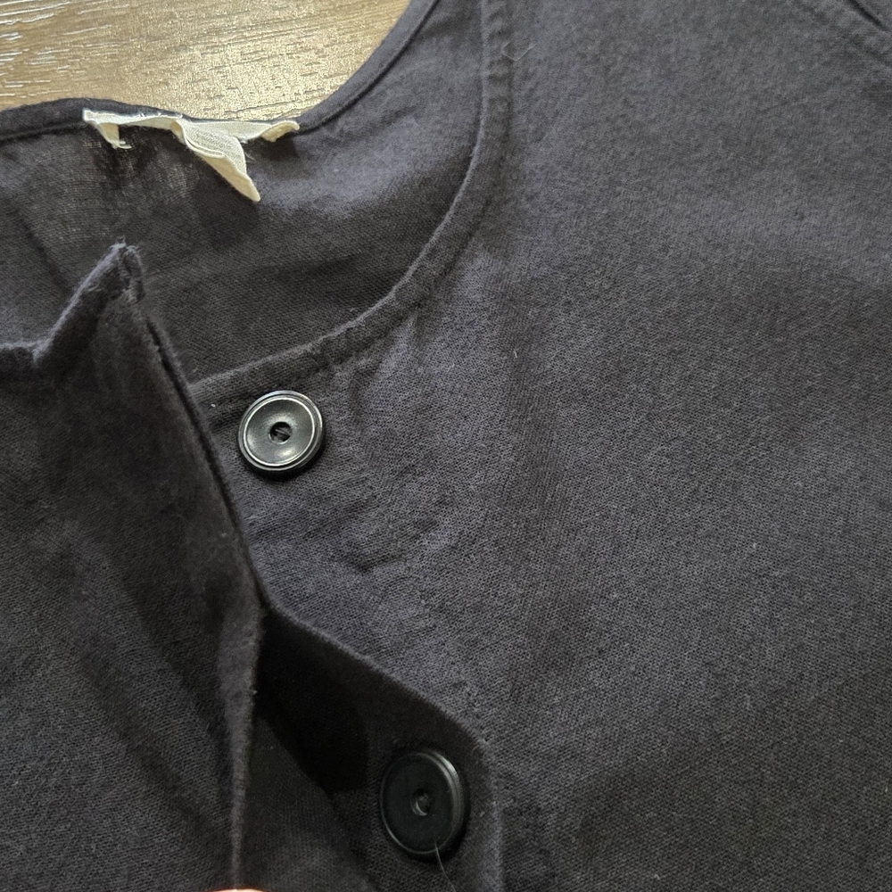 Eileen Fisher Wmns Organic Cotton Linen Relaxed Jumpsuit M Minimal Cottage Norm - Picture 5 of 10